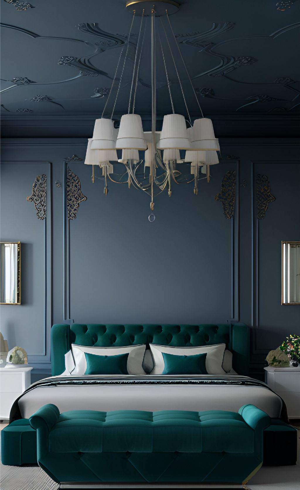 desain ruangan kamar klasic warna hijau ( design interior bedroom classic green )