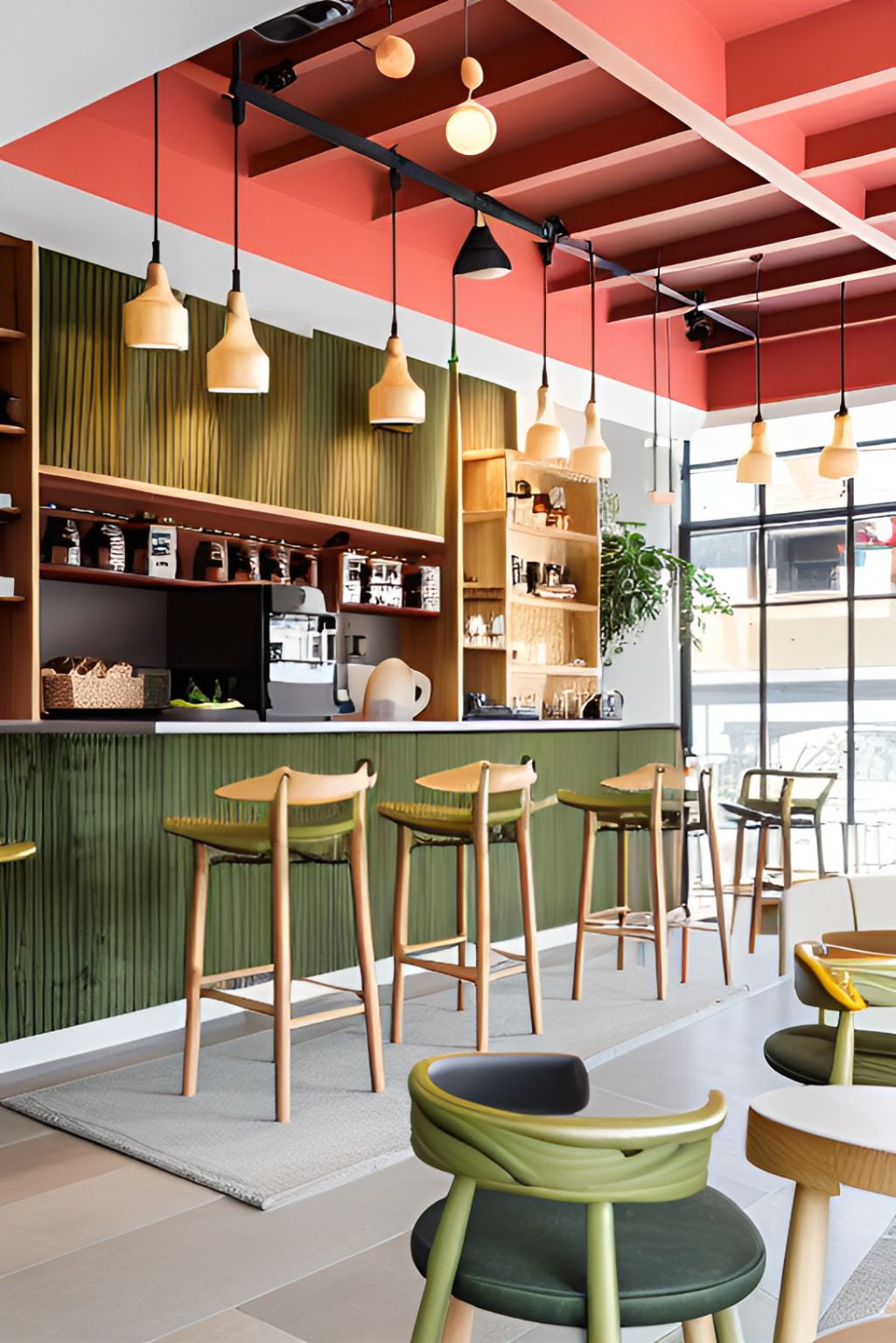 contoh gambar photo desain ruangan kafe indoor ( design interior cafe indoor ) 