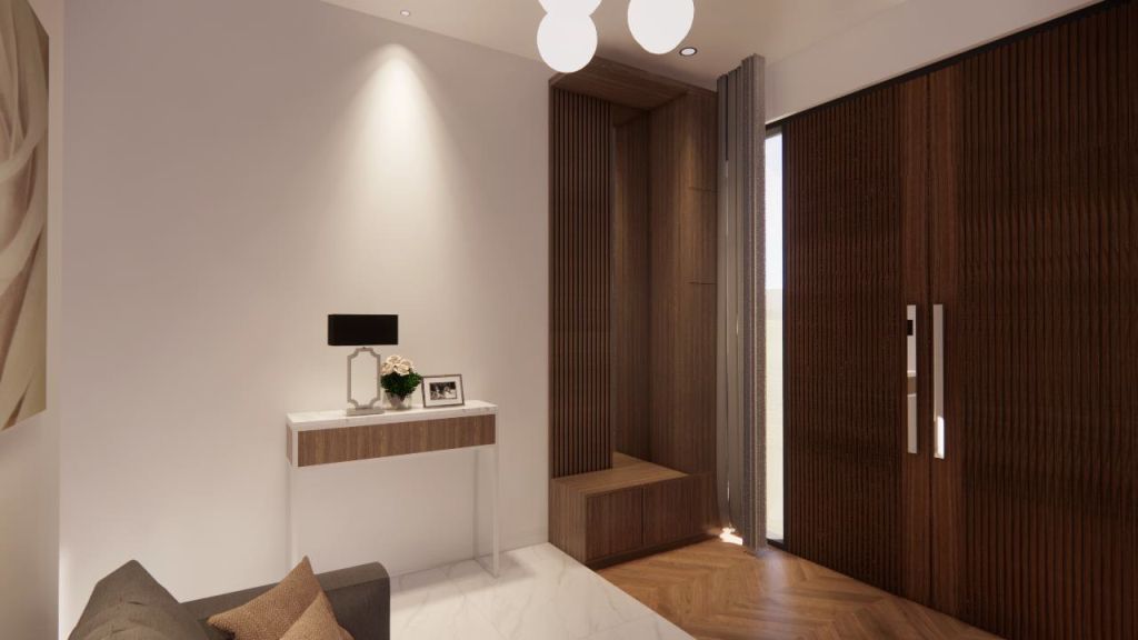 desain ruang tamu dan ruang keluarga perumahan kota wisata cluster bellevue - Cibubur - Jakarta Timur