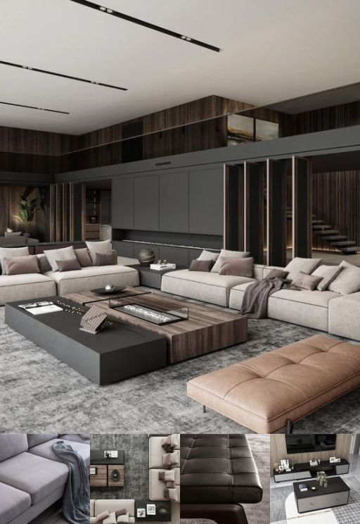 Design Interior Livingroom ( desain ruang tamu ) minimalis modern warna hitam putih flooring LVT finishing duco 