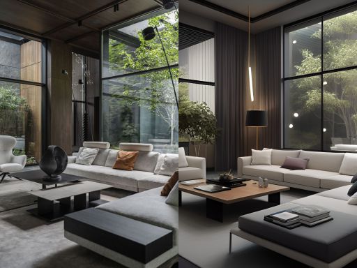 design interior livingroom ( desain ruang tamu ) minimalist modern warna hitam sofa putih dengan lampu hias