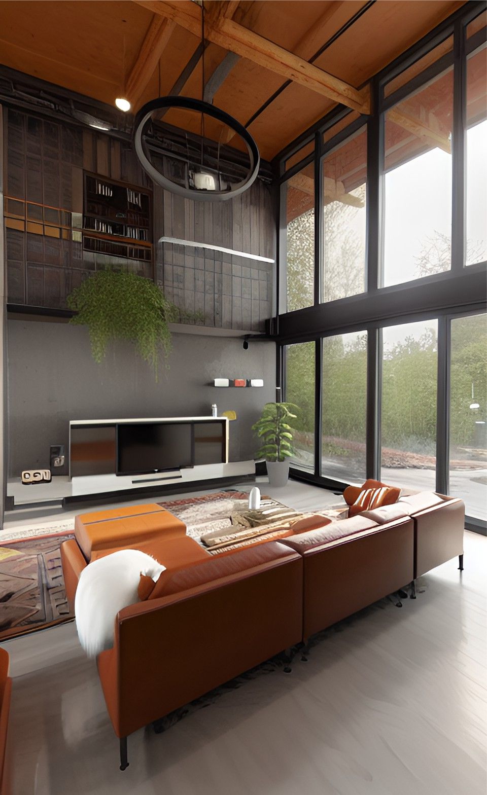 desain interior ruang tamu industrial ( design interior livingroom industrial style )