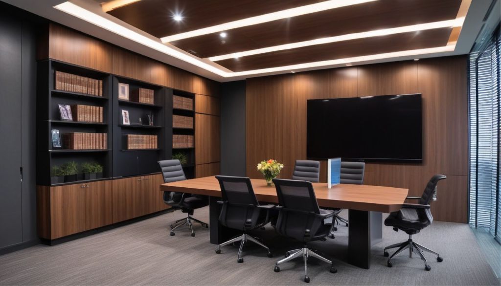 Jasa Interior Kantor Meeting Room ( Ruang Pertemua ) di Jatinegara - Kec. Cakung - Jakarta timur  0857-1717-3373