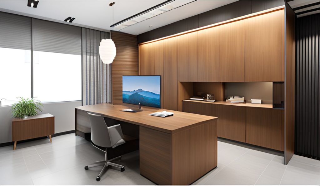 desain ruang kantor minimalist koja jakarta utara, design minimalist office interior 0164a