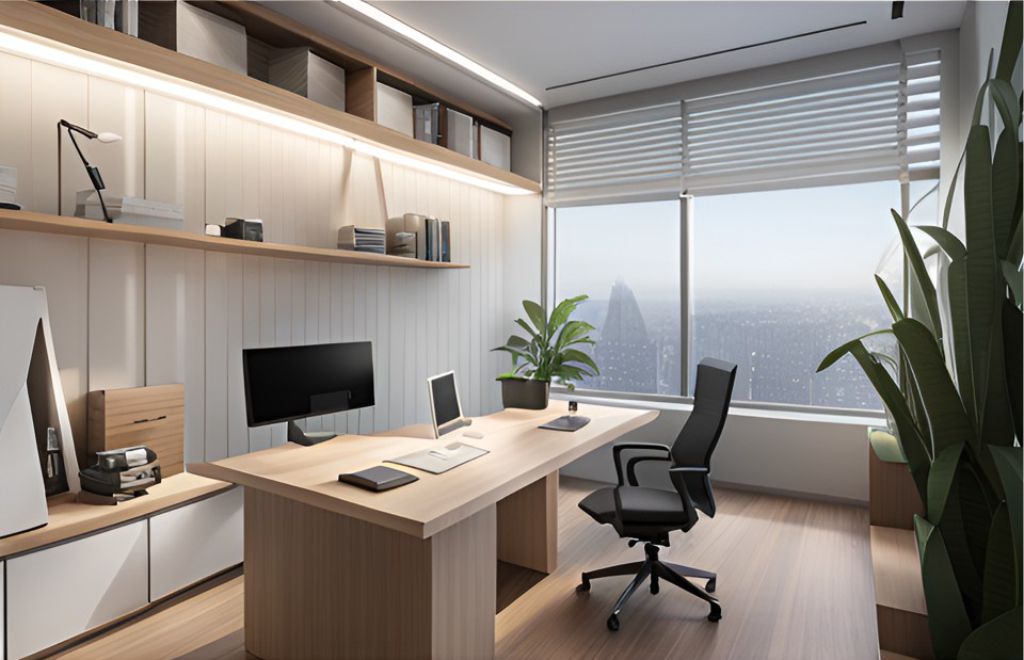 desain ruangan kantor minimalis ibun - bandung, design office interior minimalist 0142b