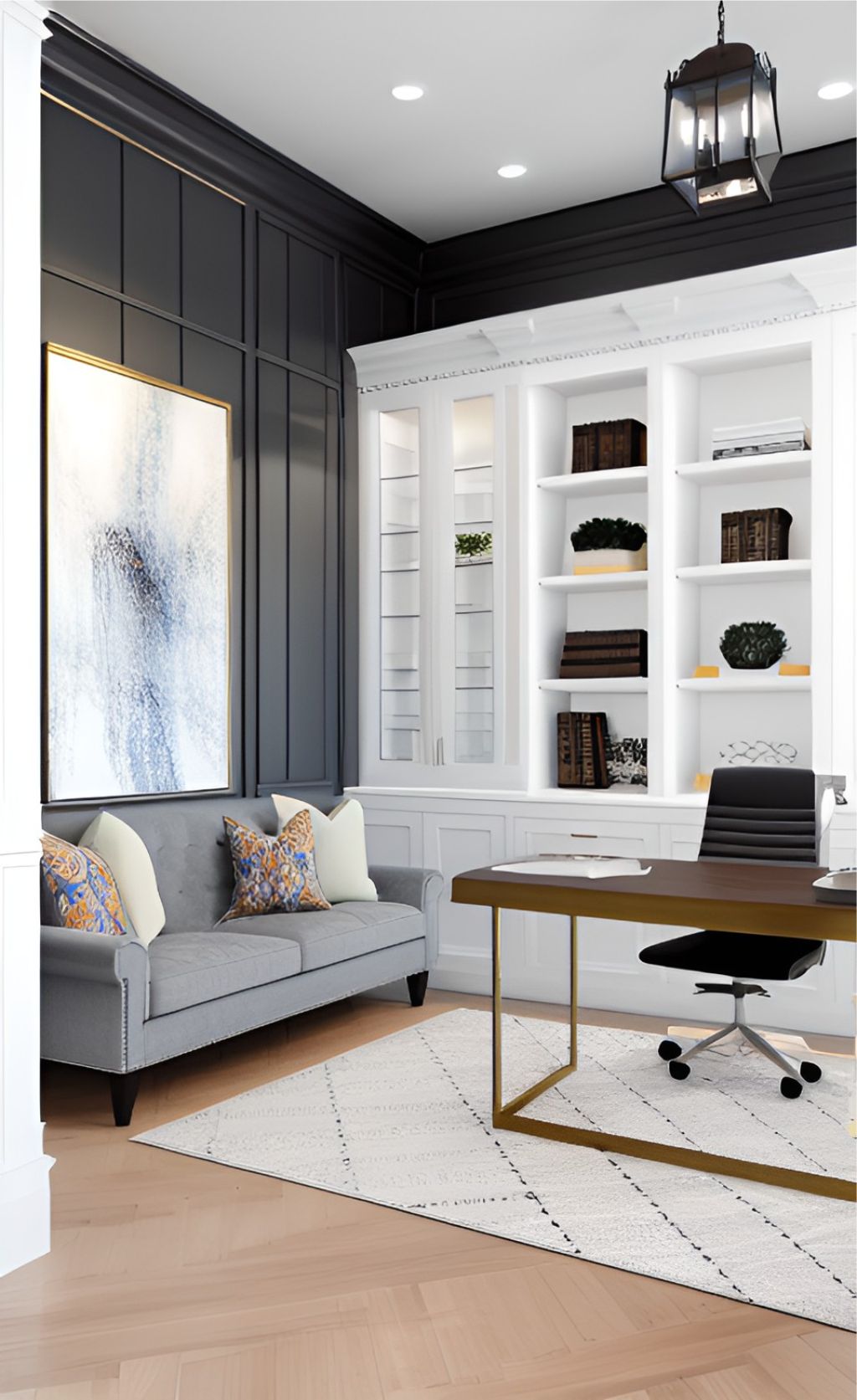 desain ruangan kantor klasik modern ( design interior classic modern ) warna putih