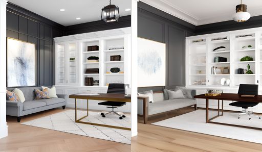 desain ruangan kantor klasik modern ( design interior classic modern ) warna putih