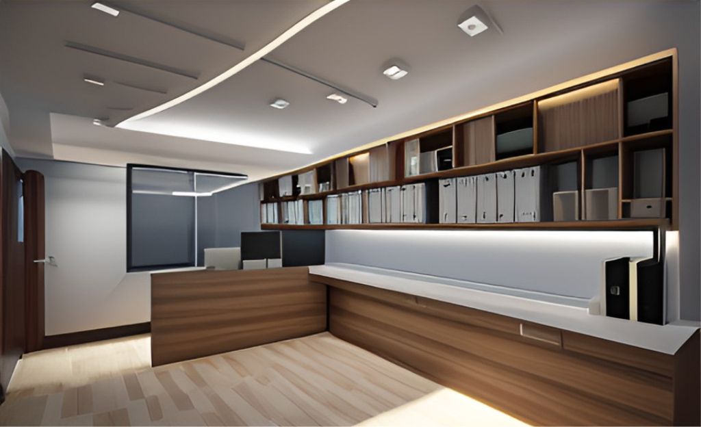 desain ruangan kantor minimalis kepulauan seribu utara ( design office interior minimalist )